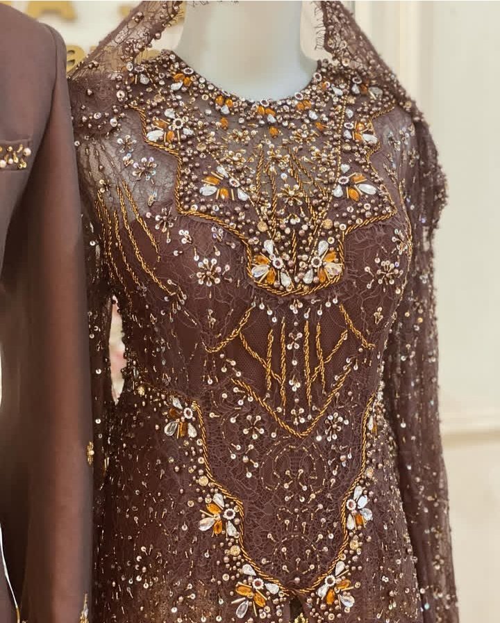 Baju resepsi premium ful payet mahogany