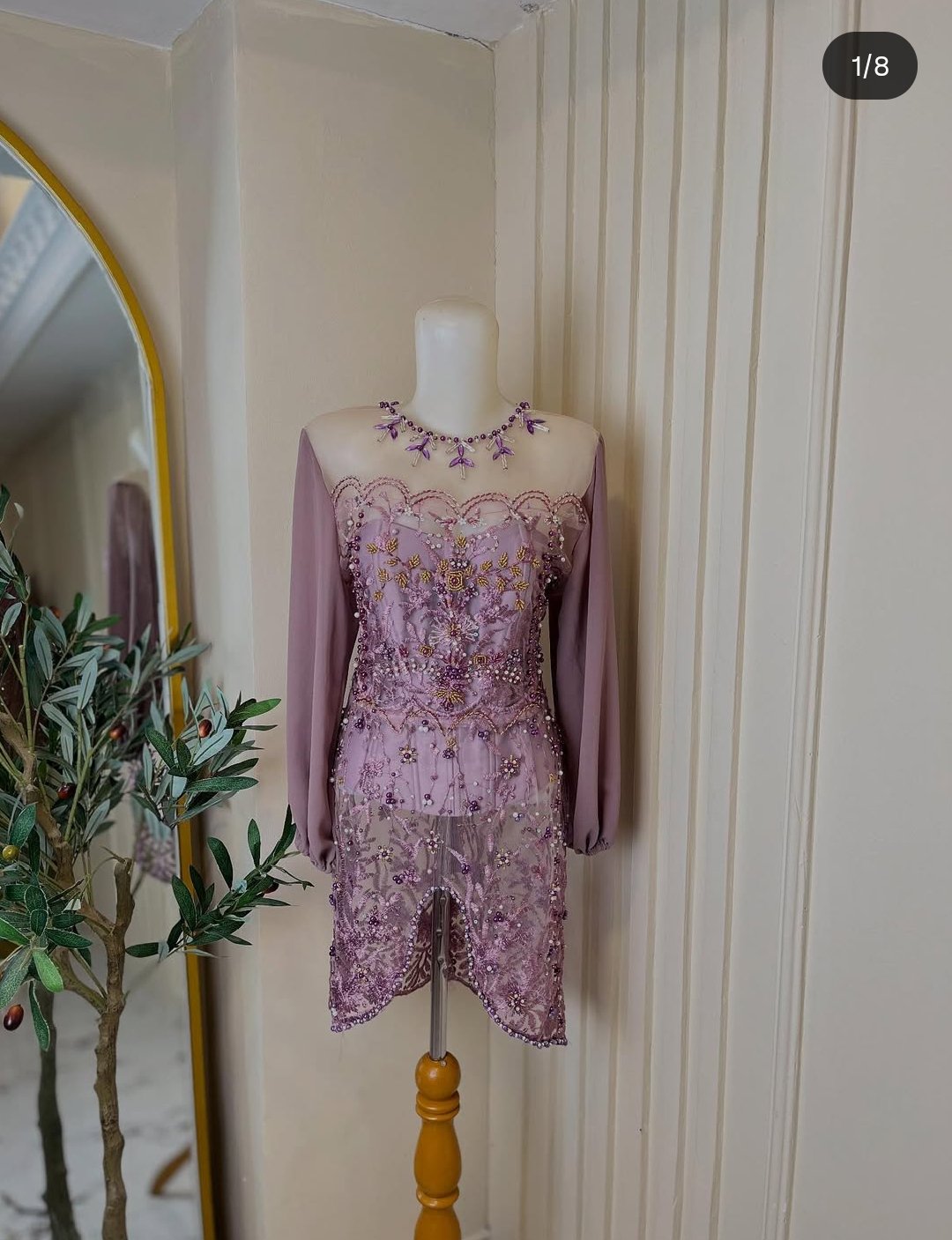 ATASAN NON PURING UNGU LENGAN CERUTY